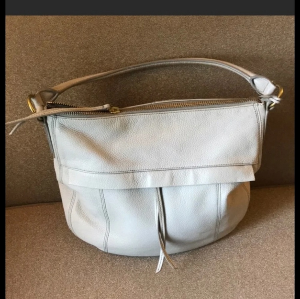 Light gray leather Fossil hobo bag